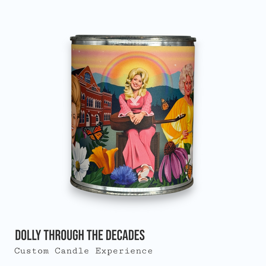 Dolly Through The Decades Custom Candle